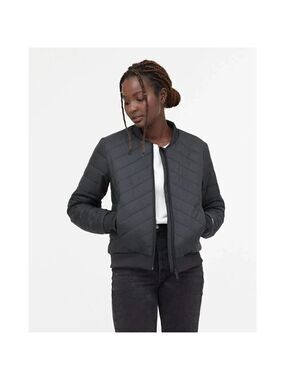TENTREE BNWOT women black short chevron puffy jacket sz Xlarge bomber